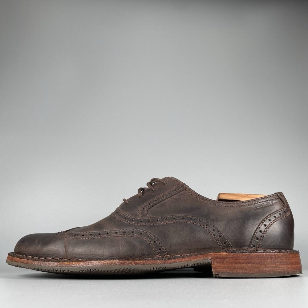 Sebago Handcrafted Men’s Size 8 D Brown Leather Brogue Oxfords Dress Shoes GUC
